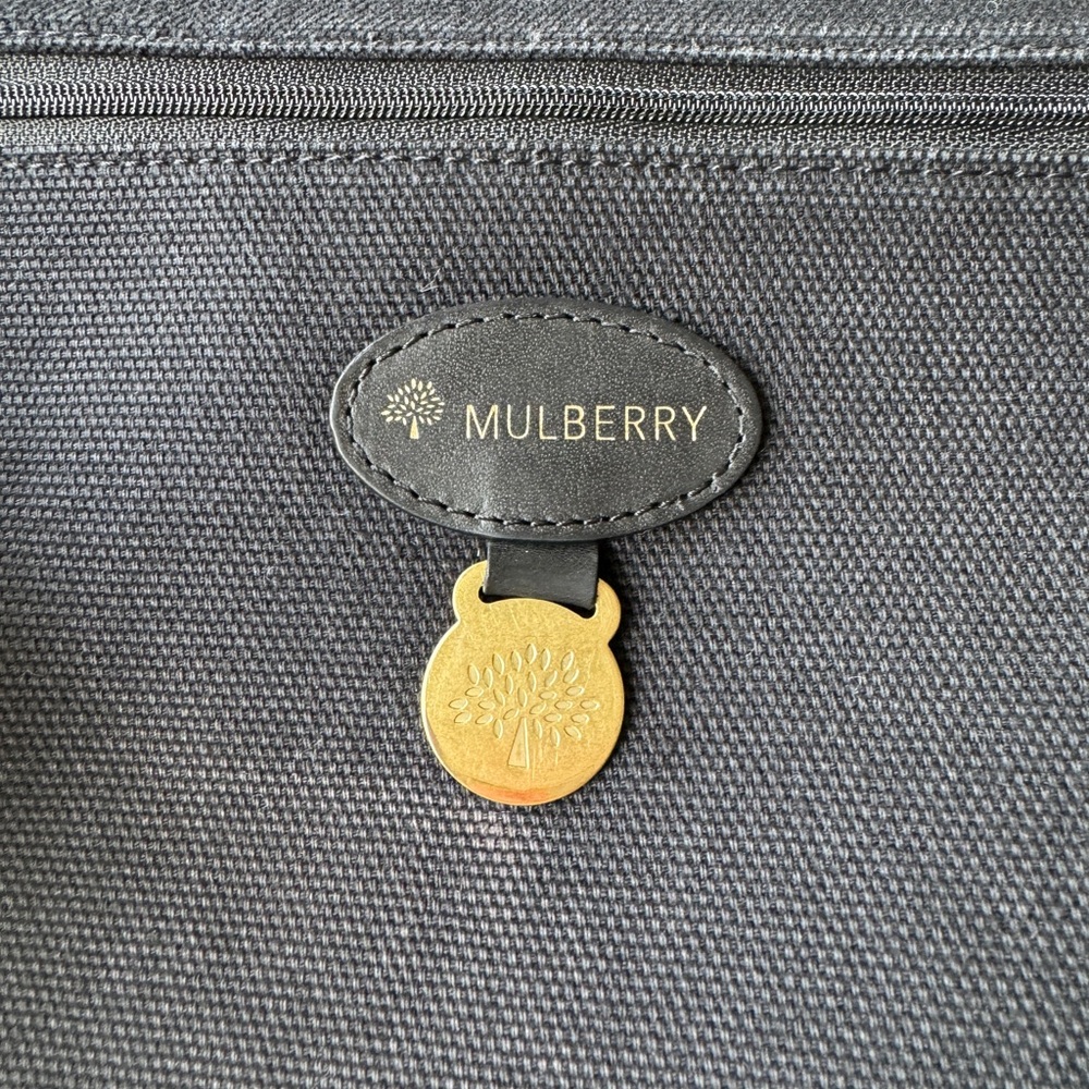 MULBERRY Messenger Satchel Document Shoulder Bag Gray Canvas - Picture 7 of 16